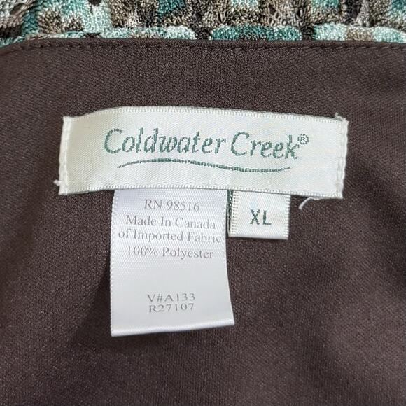 Coldwater Creek Top Shirt Women's XL Multicolor Pointelle Knit Abstract Popover - Picture 5 of 8